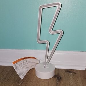 Battery Operated Neon Style LED Lightening Bolt Table Top Decor
